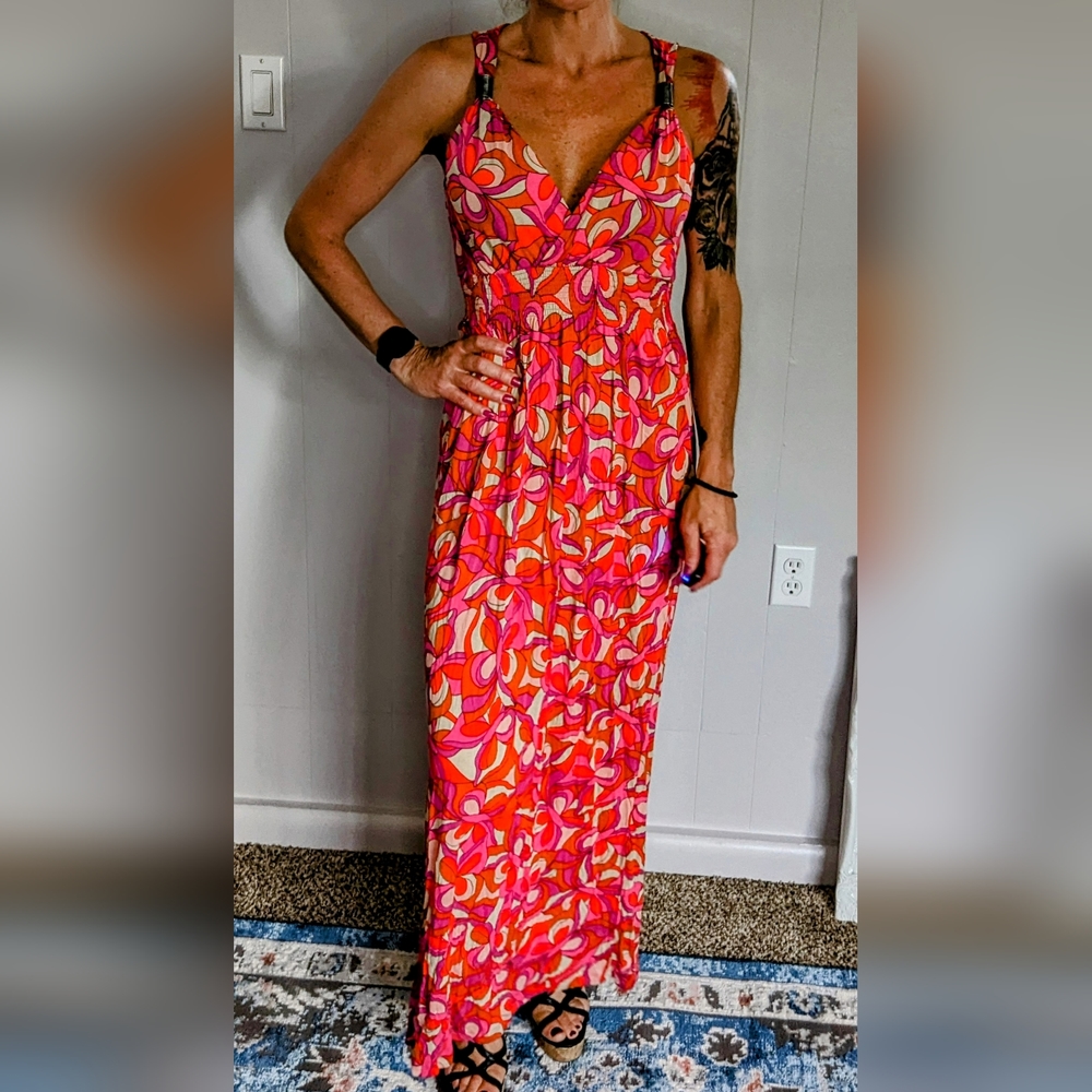 Venus Geometric Maxi dress